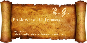 Matkovics Gilgames névjegykártya